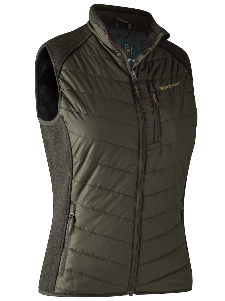 DEERHUNTER Lady Caroline Padded Waistcoat with Knit - Timber - Image 5