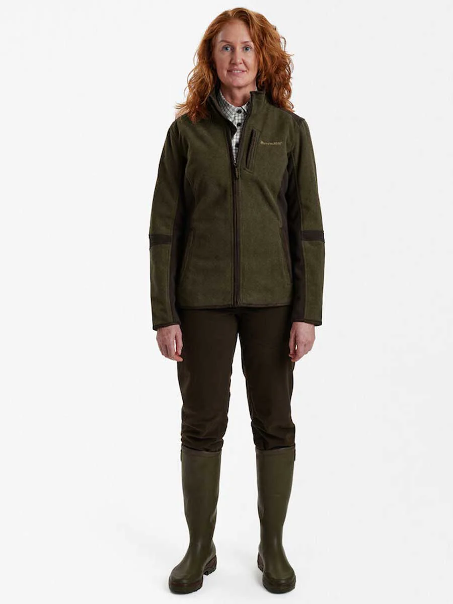 DEERHUNTER Lady Pam Bonded Fleece Jacket - Graphite Green - Image 5