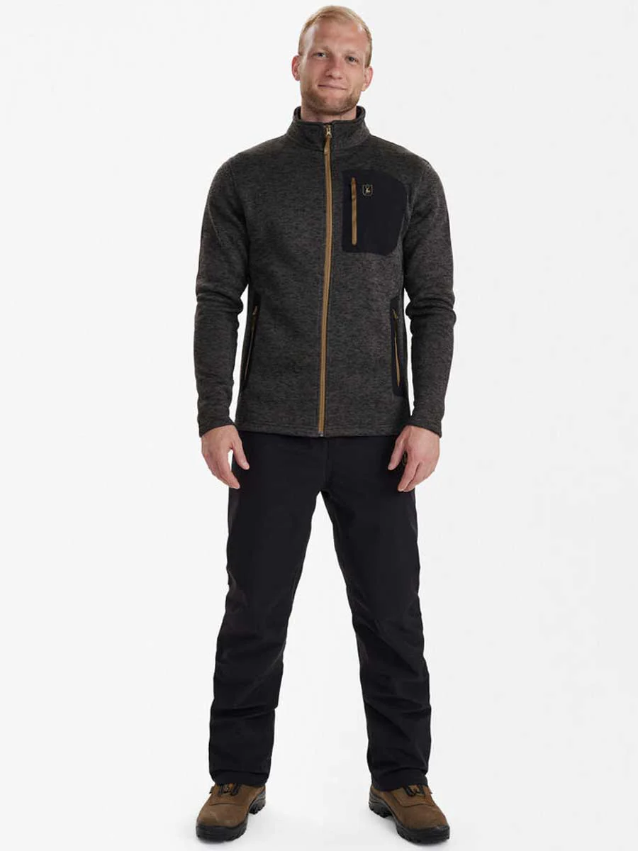 DEERHUNTER Sarek Knitted Jacket - Men's - Dark Grey Melange - Image 4