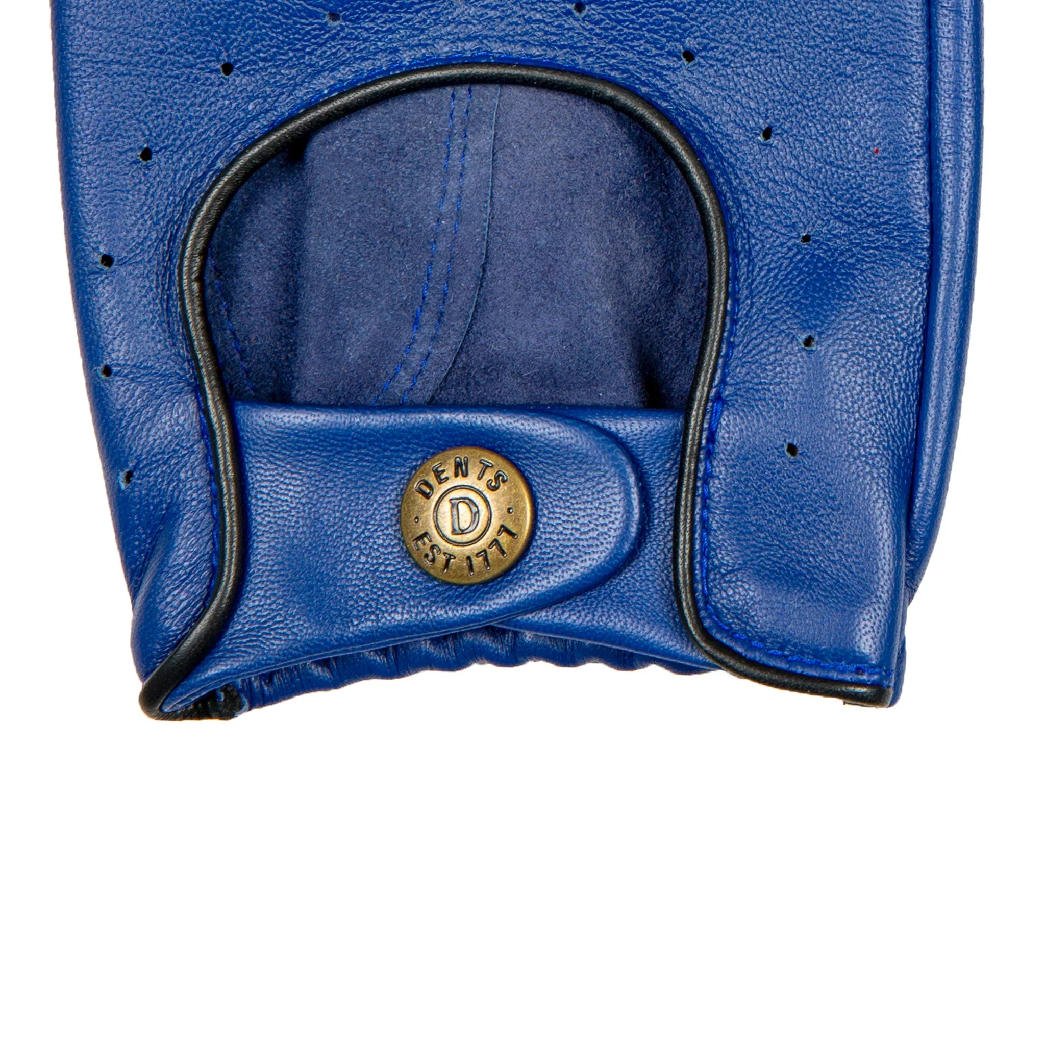 DENTS Delta Men's Classic Leather Driving Gloves - Royal Blue & Black - Image 13
