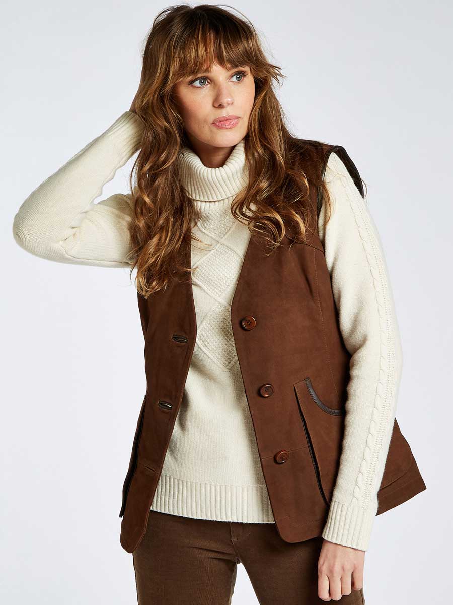 DUBARRY Allendale Leather Gilet - Women's - Walnut - Image 3