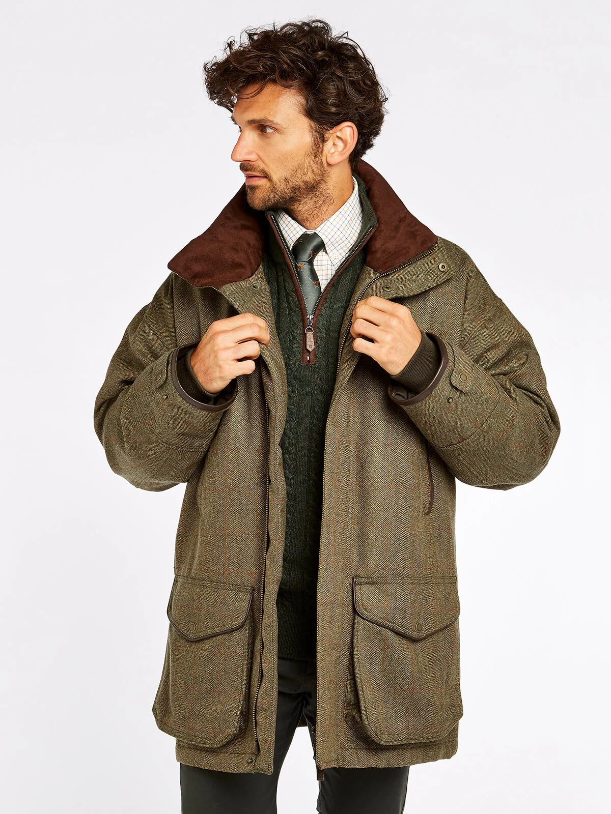 DUBARRY Ballinturbet Shooting Jacket - Mens Tweed - Cedar - Image 3