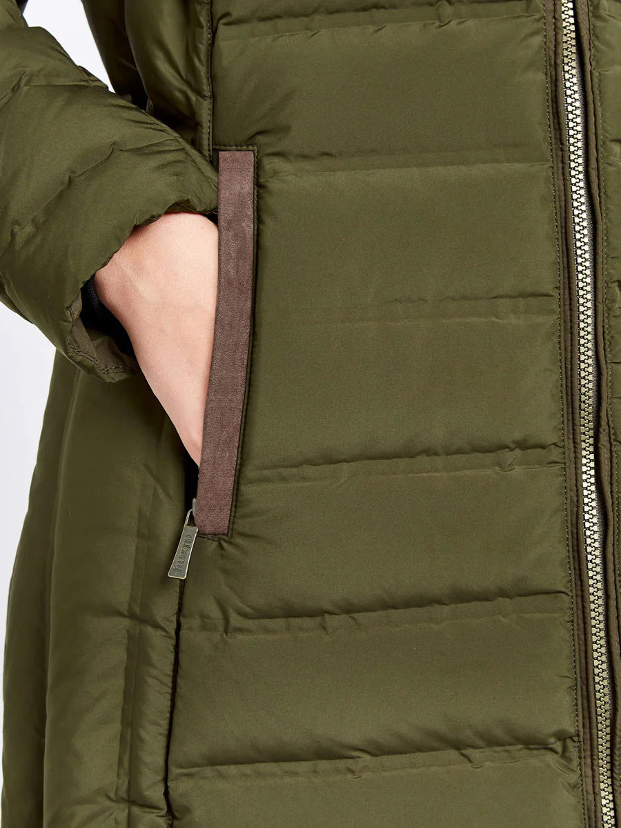 DUBARRY Ballybrophy Long Quilted Jacket - Women's - Olive - Image 6