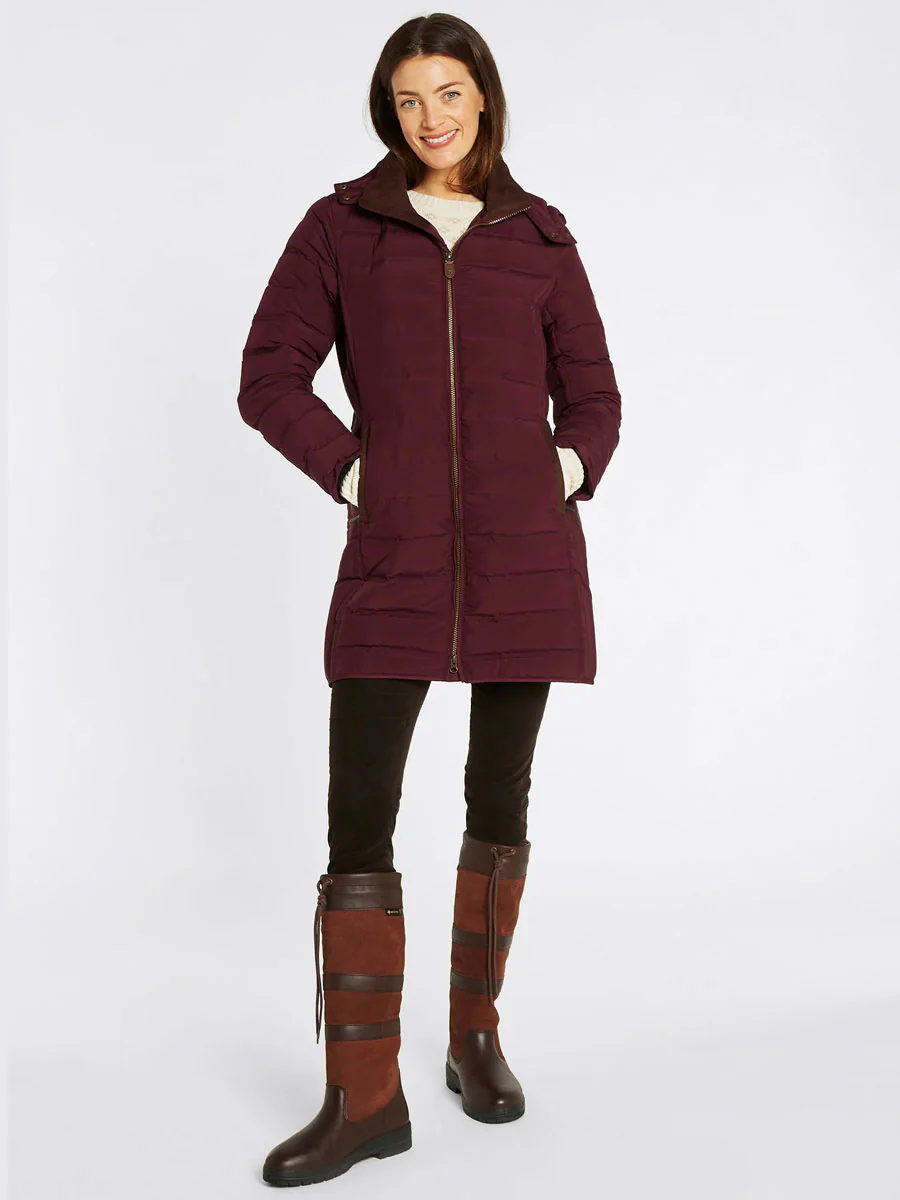 DUBARRY Ballybrophy Long Quilted Jacket - Women's - Ox Blood - Image 3