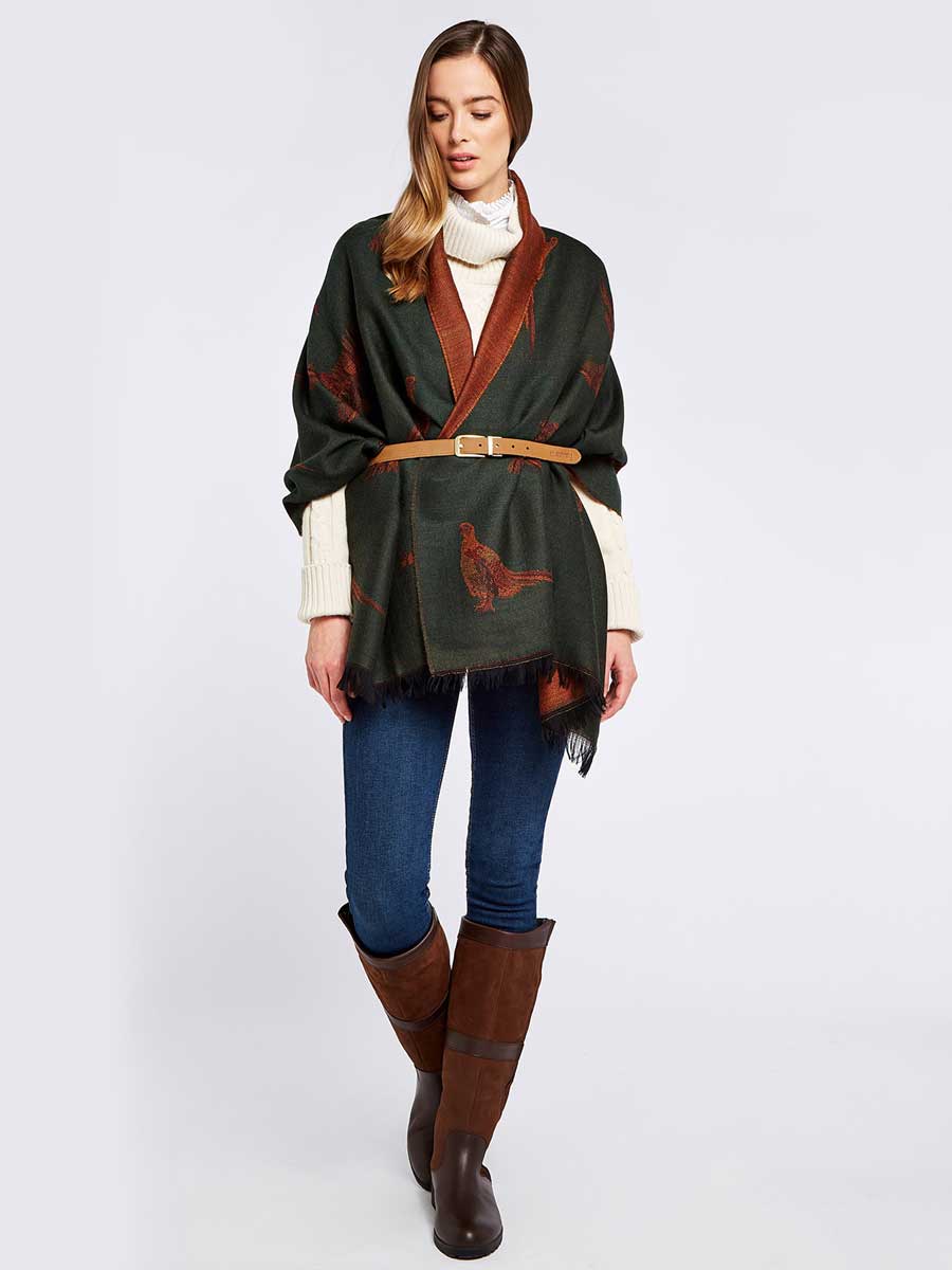 DUBARRY Birchdale Ladies Wool Stole - Ivy - Image 2