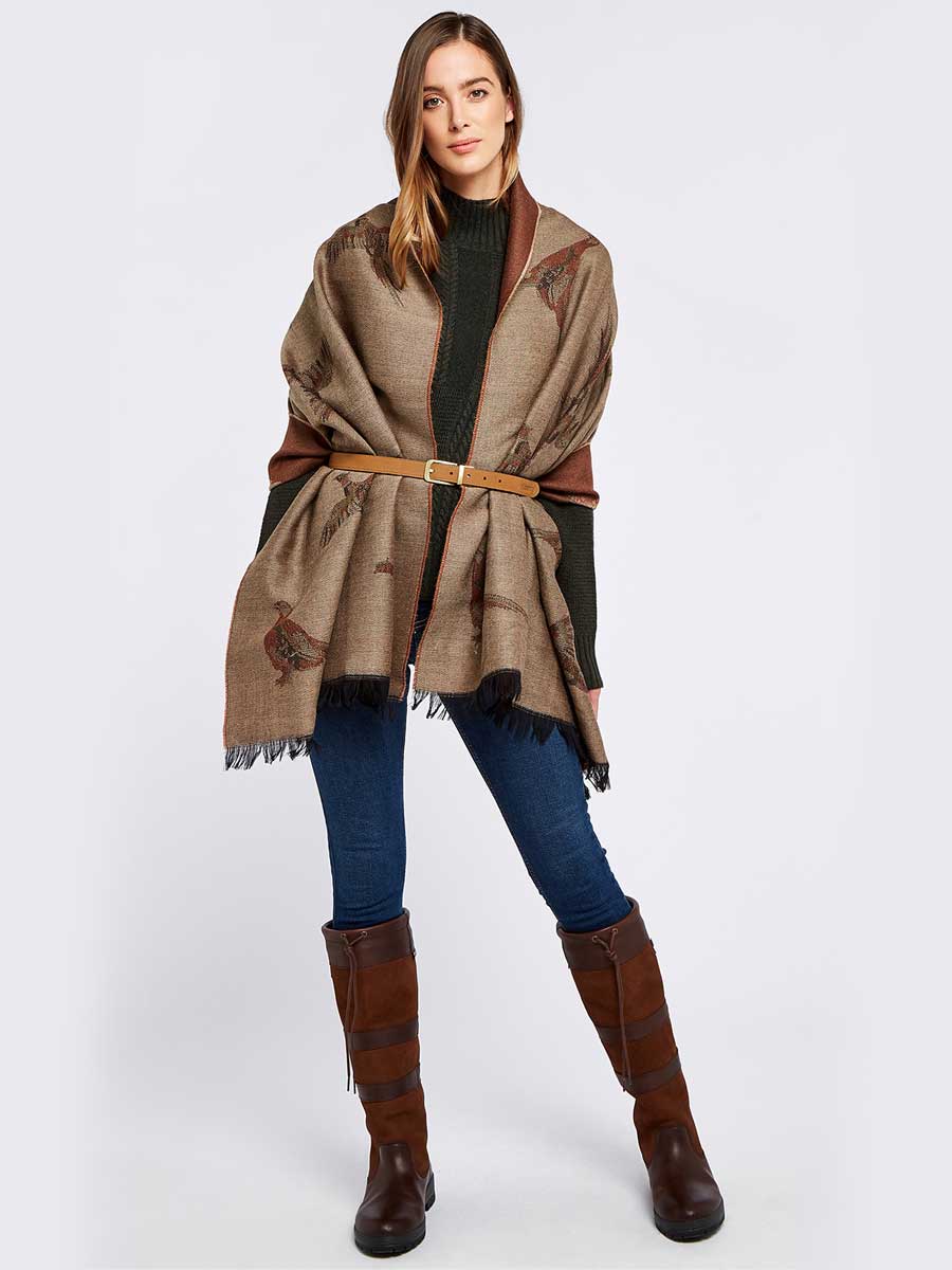 DUBARRY Birchdale Ladies Wool Stole - Taupe - Image 2