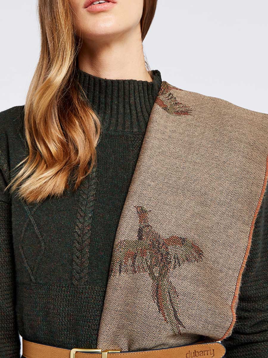 DUBARRY Birchdale Ladies Wool Stole - Taupe - Image 3