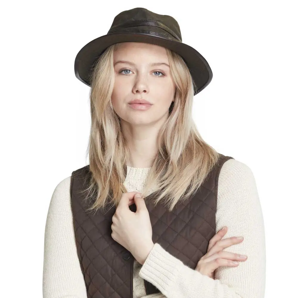 DUBARRY Butler Fedora Style Waterproof Hat - Dark Olive - Image 2