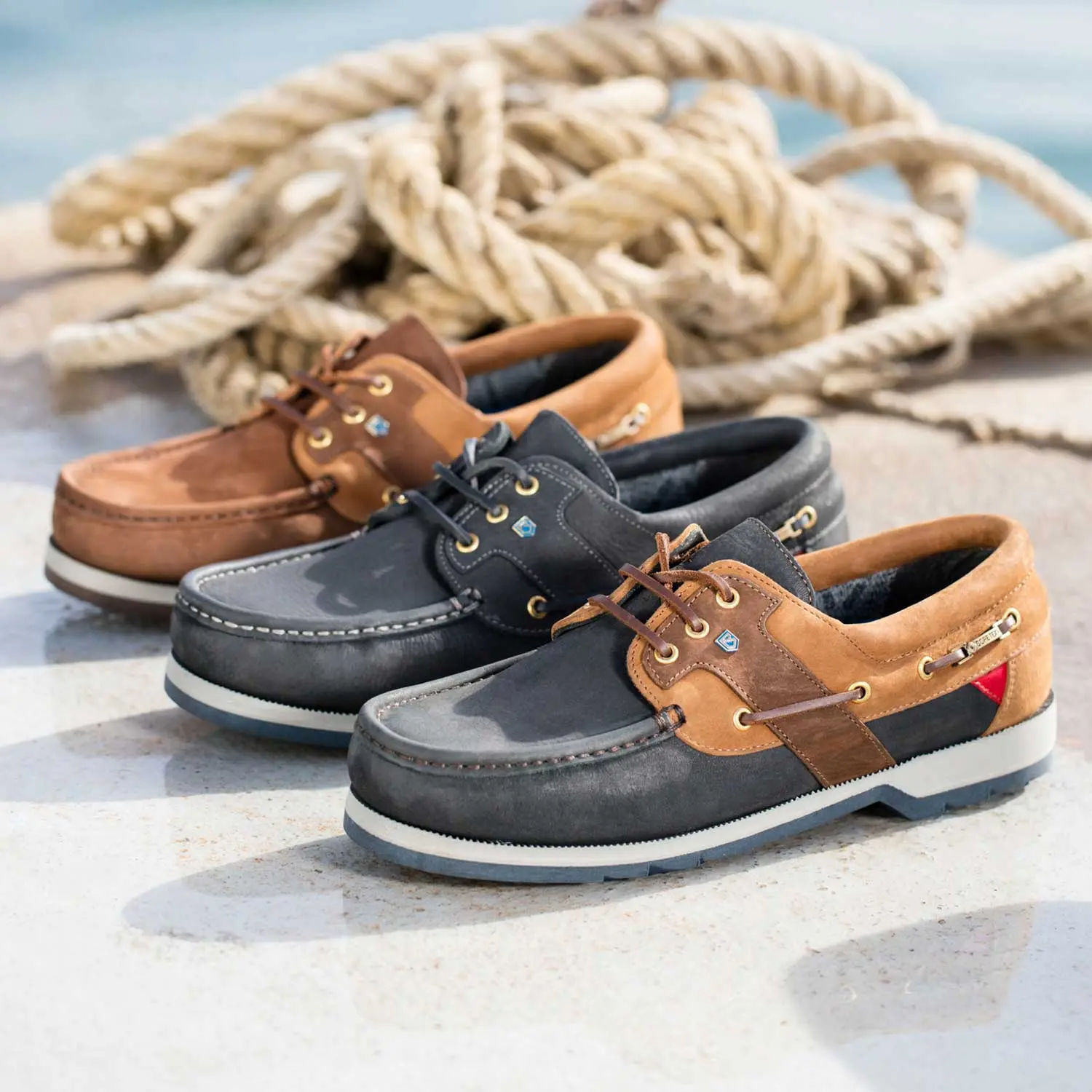 DUBARRY Clipper Deck Shoes - Men's Gore-Tex - Navy / Brown - Image 5