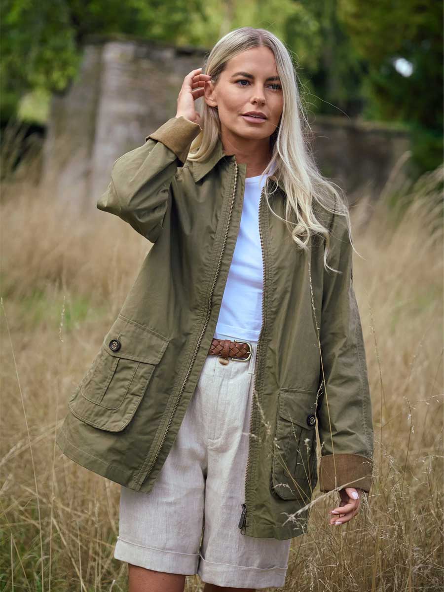DUBARRY Delaney Wax Cotton Utility Jacket - Womens - Dusky Green - Image 2
