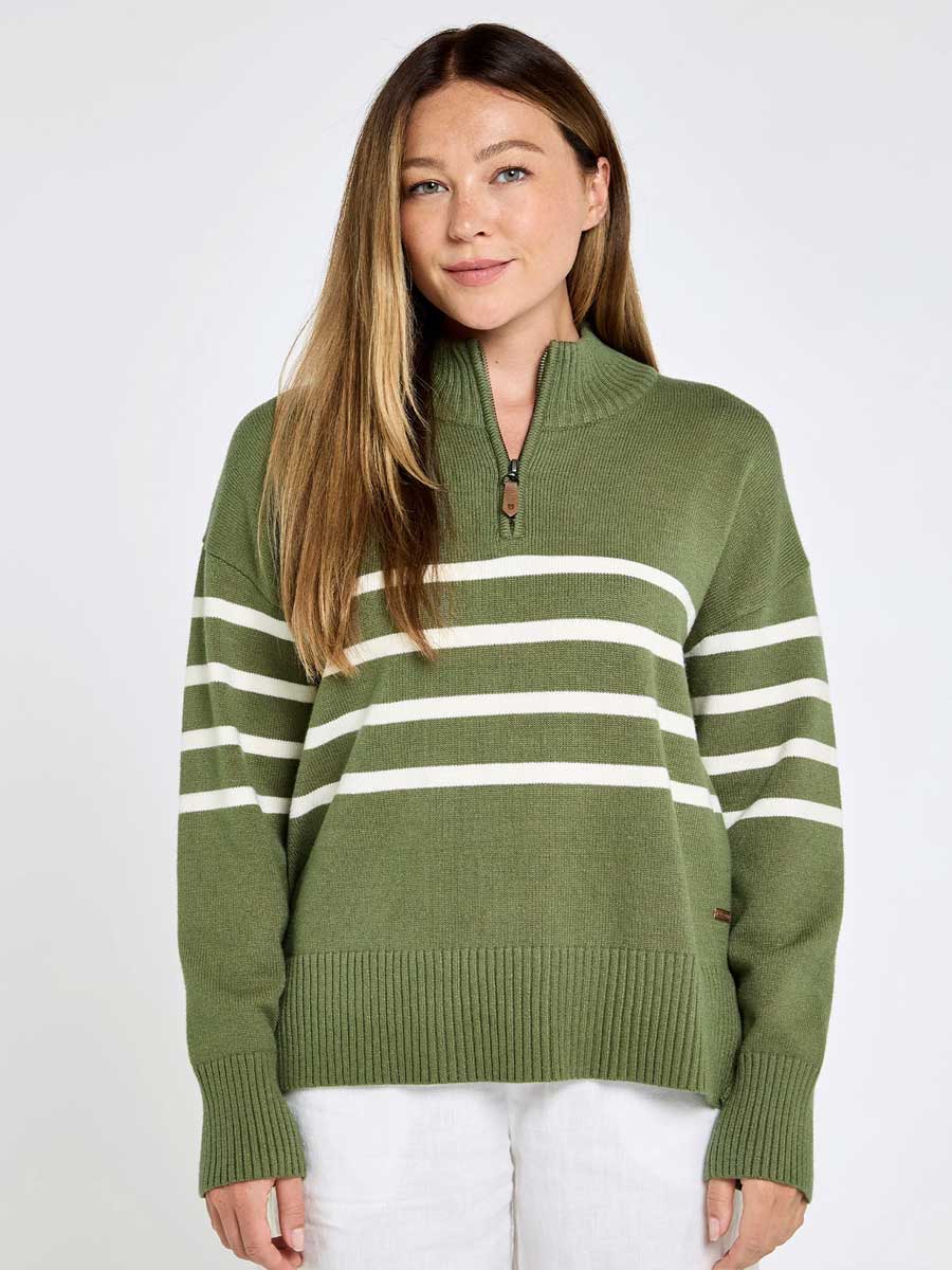 DUBARRY Fonthill Zip Neck Sweater - Womens - Kelp - Image 3