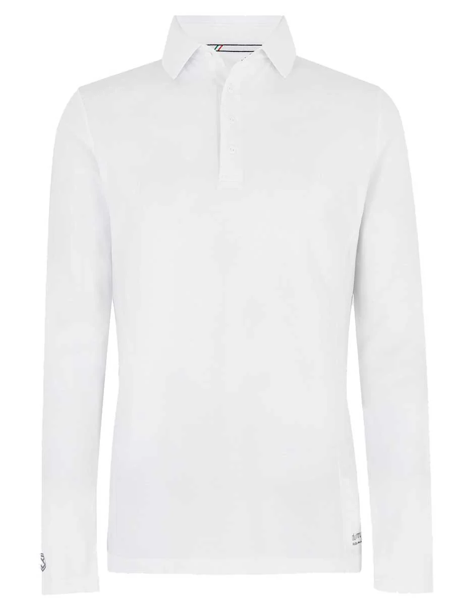 DUBARRY Freshford Unisex Long-Sleeved Technical Polo - White - Image 3