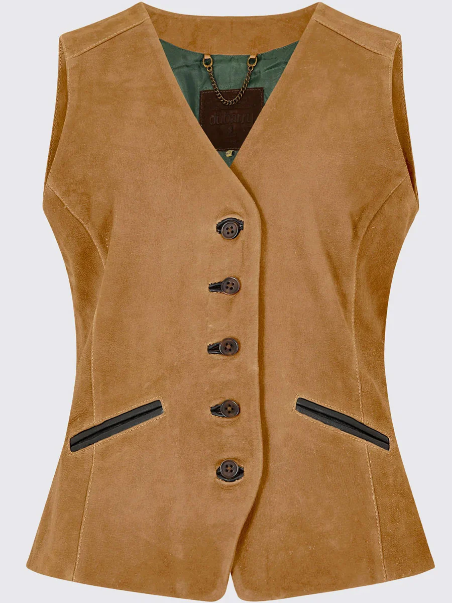 DUBARRY Greville Tailored Leather Waistcoat - Women's - Tan - Image 4