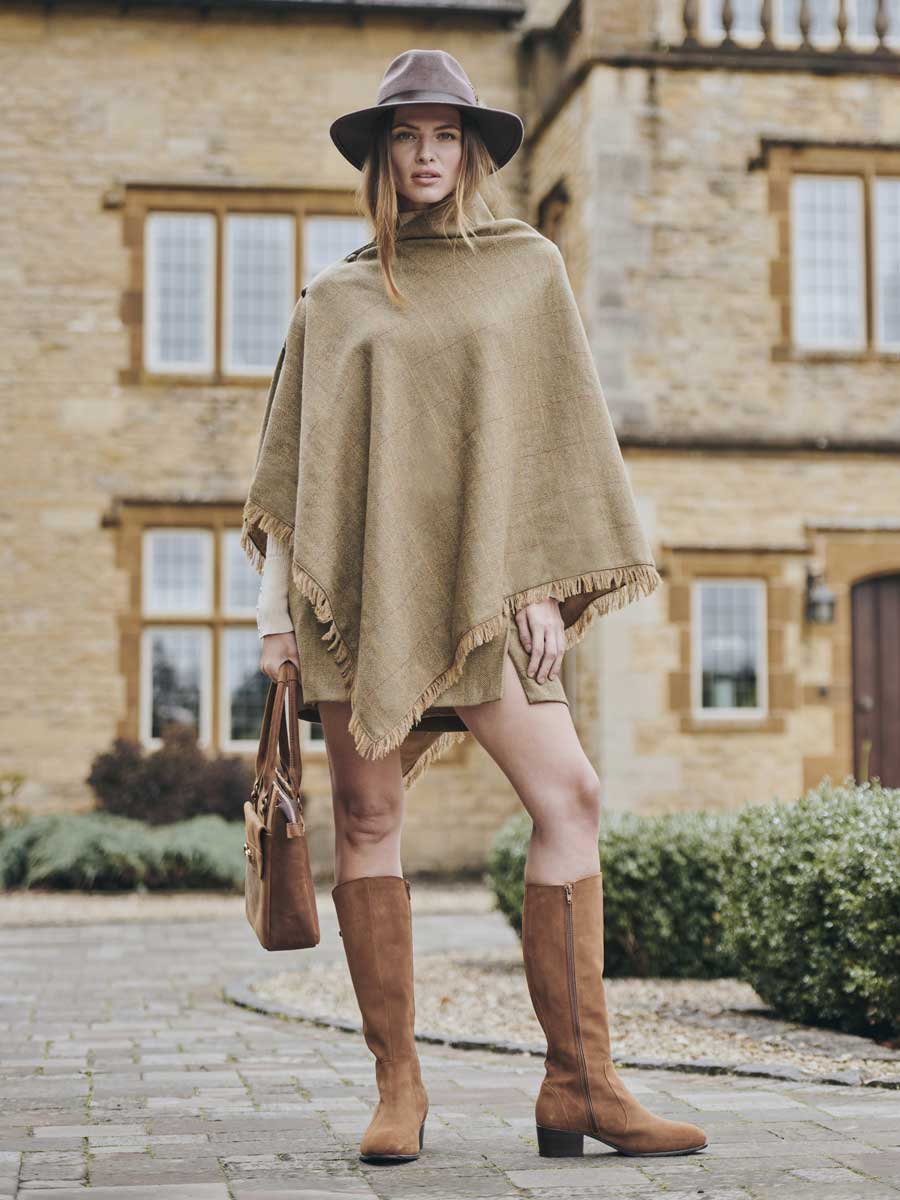 DUBARRY Hazelwood Ladies Tweed Poncho - Elm - Image 2