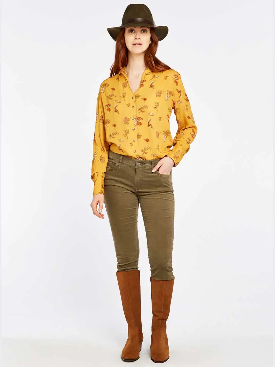 DUBARRY Honeysuckle Ladies Skinny Pincord Jeans - Dusky Green - Image 4