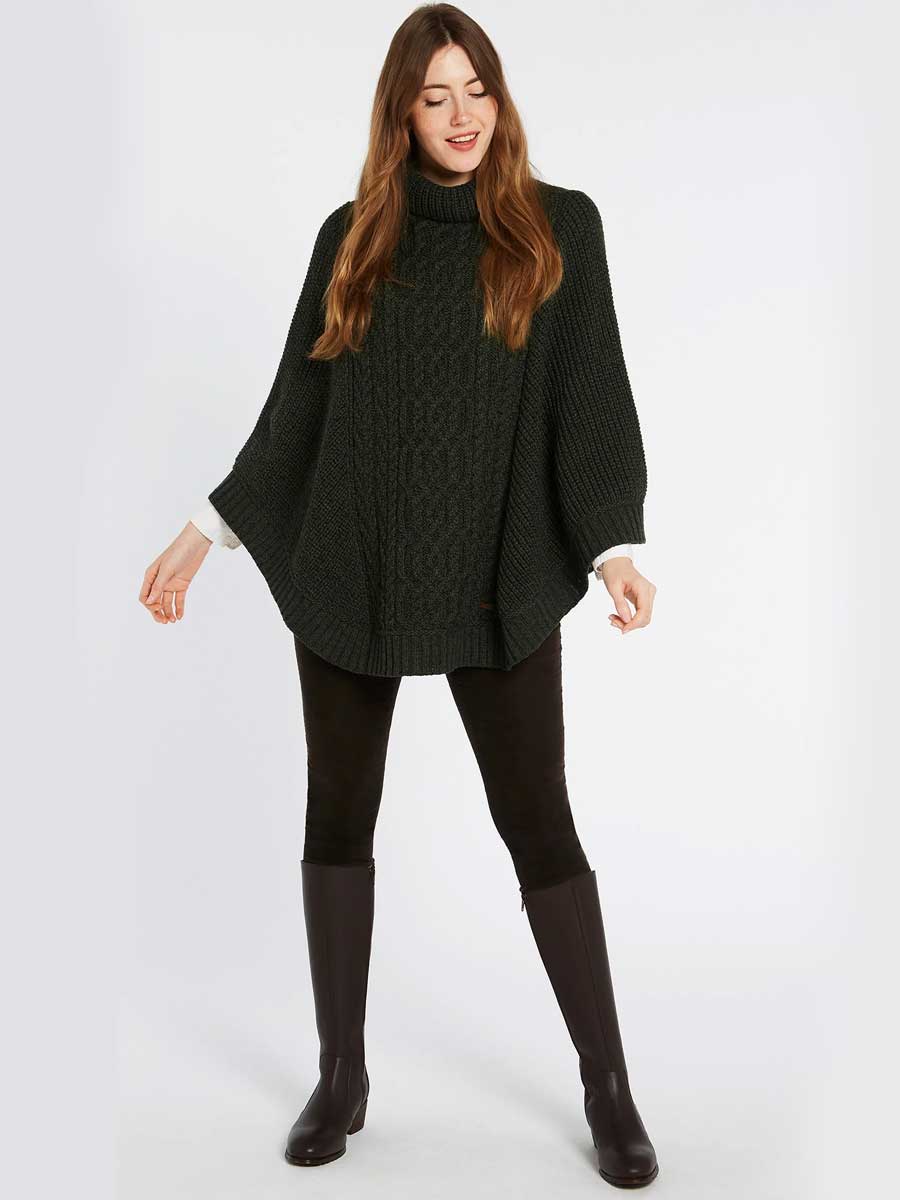 DUBARRY Kilronan Merino Poncho - Womens - Olive - Image 3