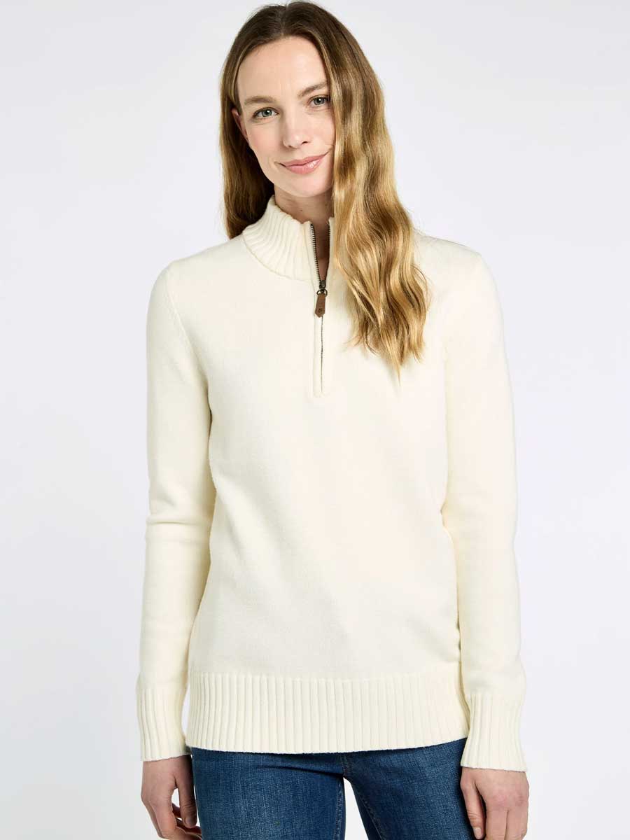40% OFF DUBARRY Markham Zip Neck Sweater - Women's - Chalk - Size: UK 12 & 16