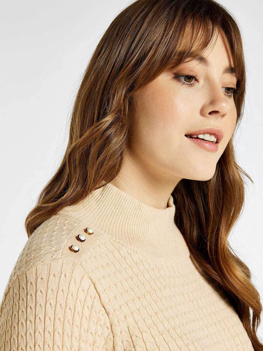 DUBARRY Monkstown Cable Stitch Sweater - Women's - Oyster - Image 3