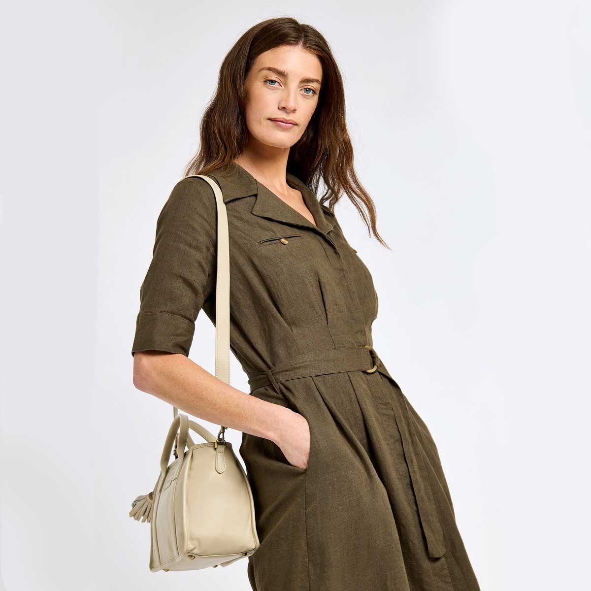 DUBARRY Ramelton Medium Size Leather Handbag - Women's - Oyster - Image 3