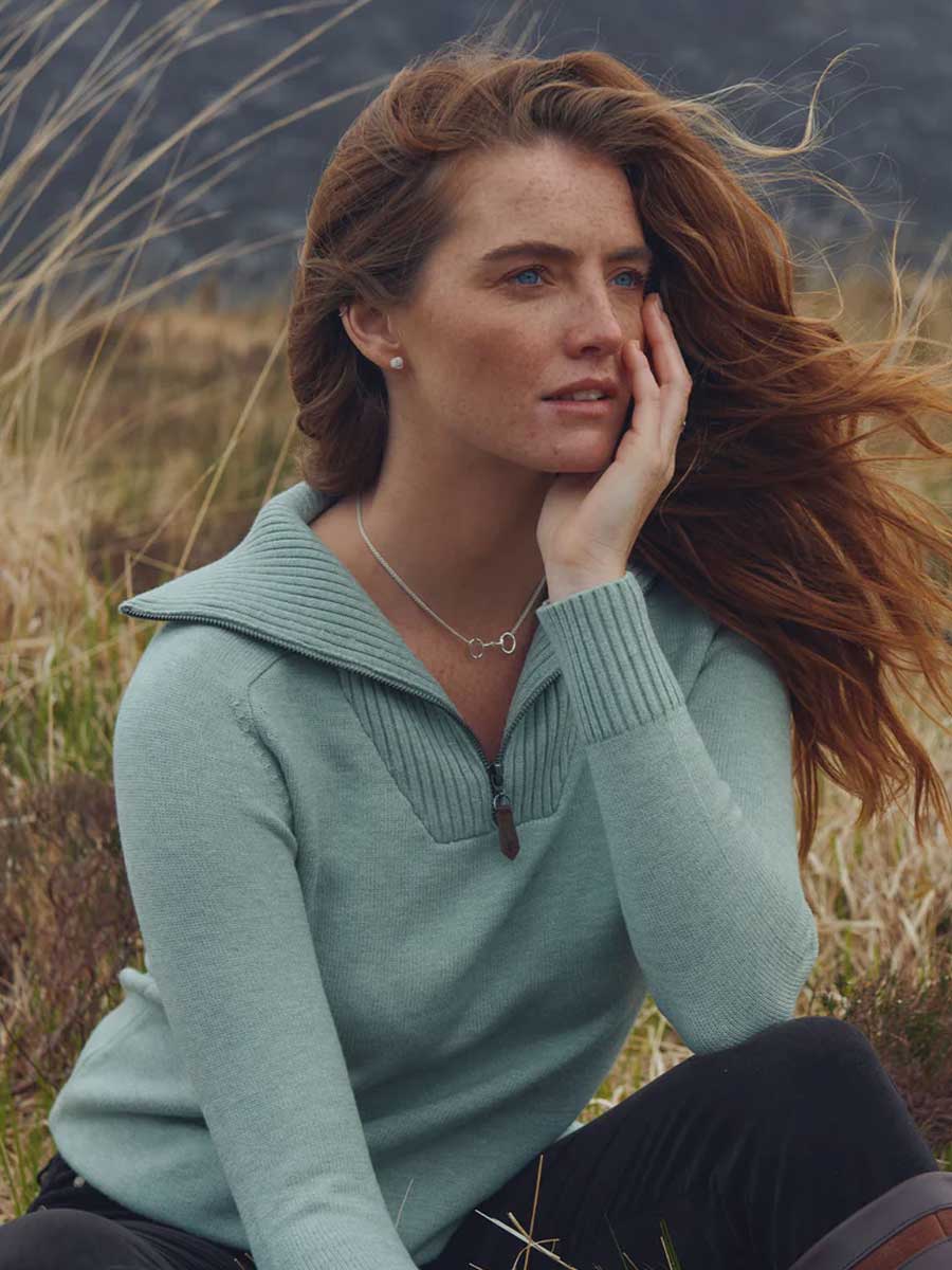 DUBARRY Rosmead Zip Neck Sweater - Women's - Sage - Image 2