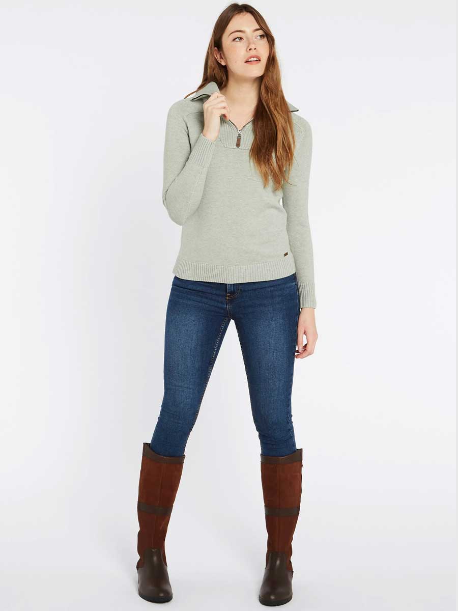 DUBARRY Rosmead Zip Neck Sweater - Women's - Sage - Image 3