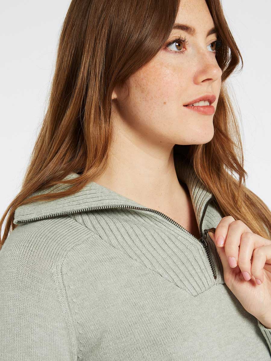 DUBARRY Rosmead Zip Neck Sweater - Women's - Sage - Image 5