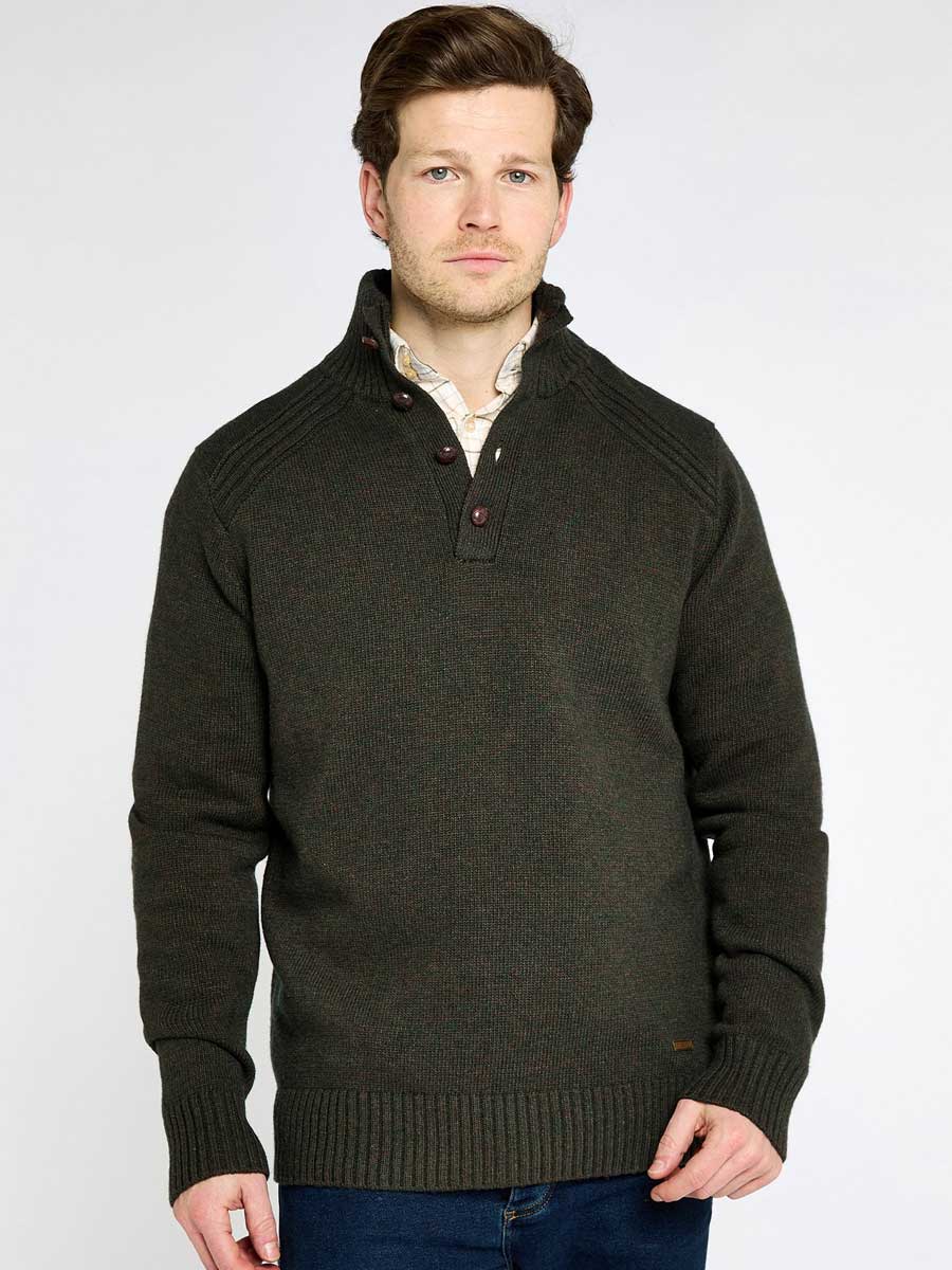 DUBARRY Shields Button Neck Sweater - Men's - Olive - Image 2
