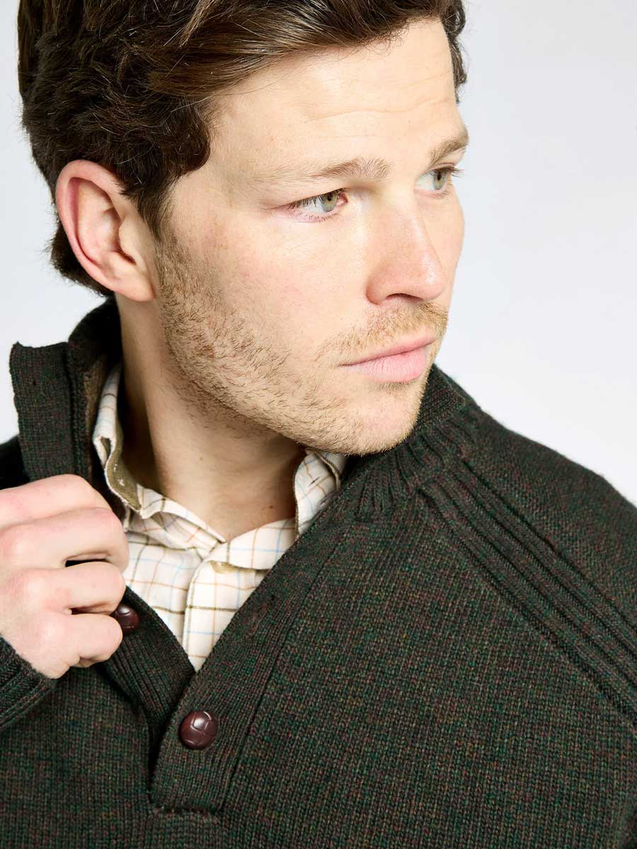 DUBARRY Shields Button Neck Sweater - Men's - Olive - Image 4