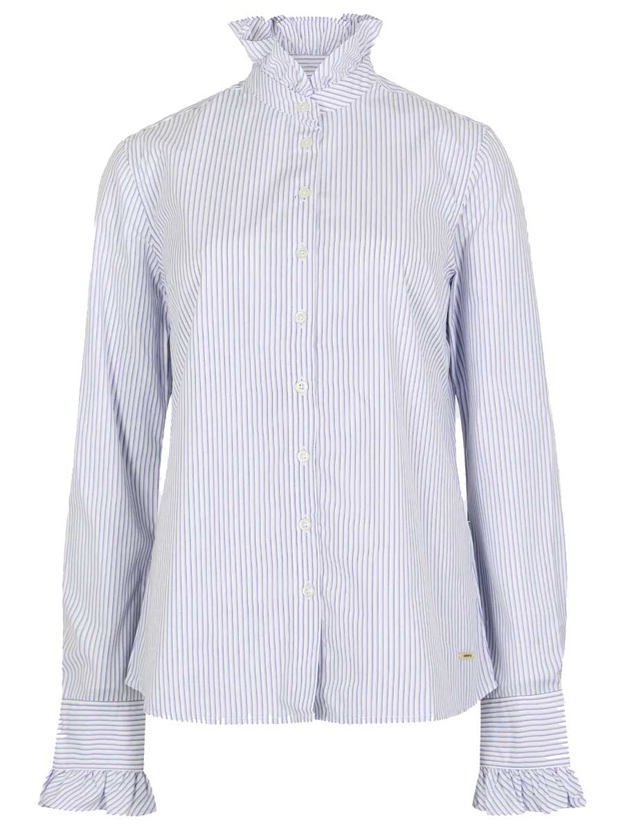 DUBARRY Wisteria Ruffle Detailed Striped Shirt - Womens - Blue Multi