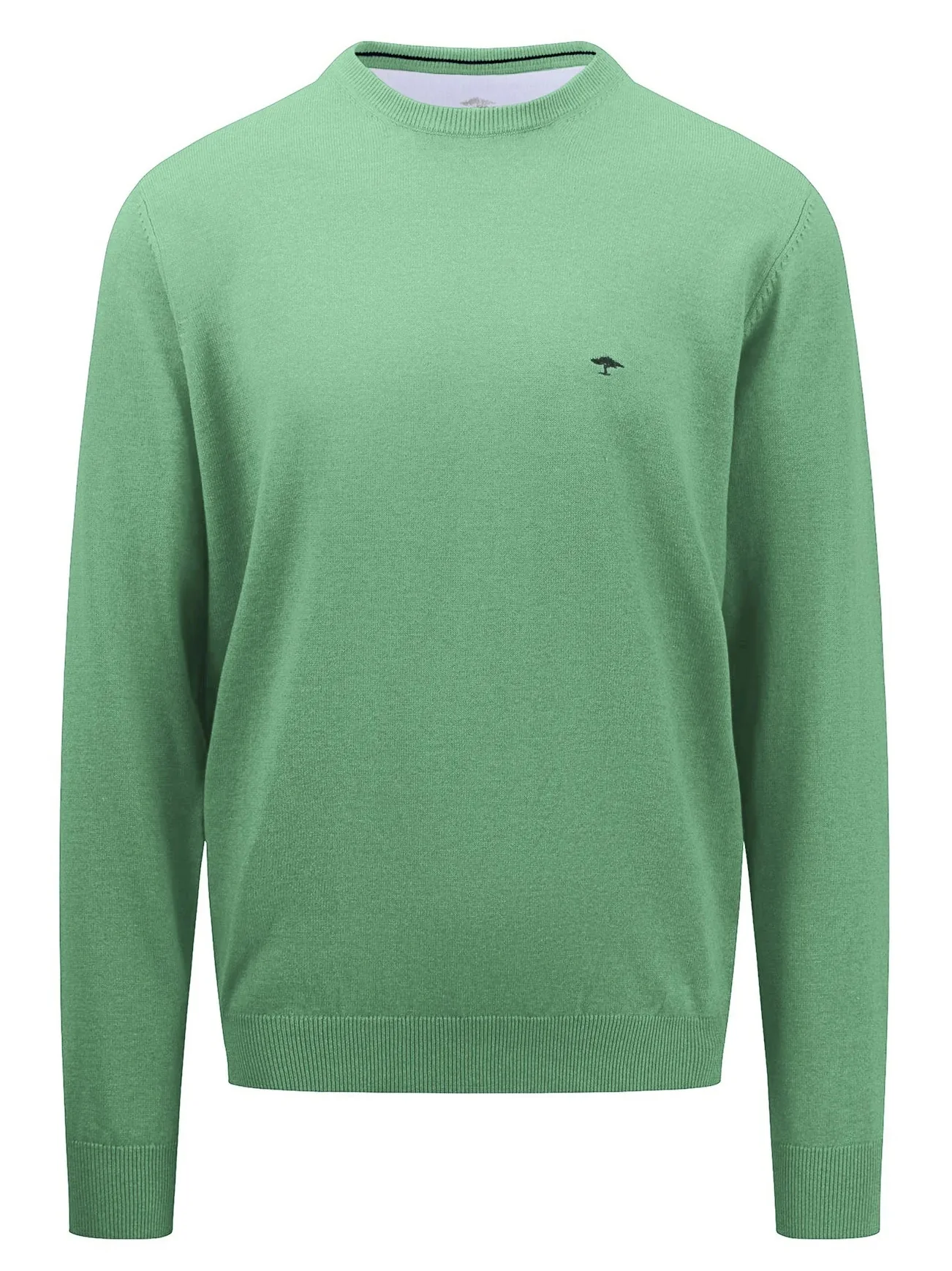 FYNCH HATTON Crew Neck Sweater - Men's Fine Knit – Turf Green