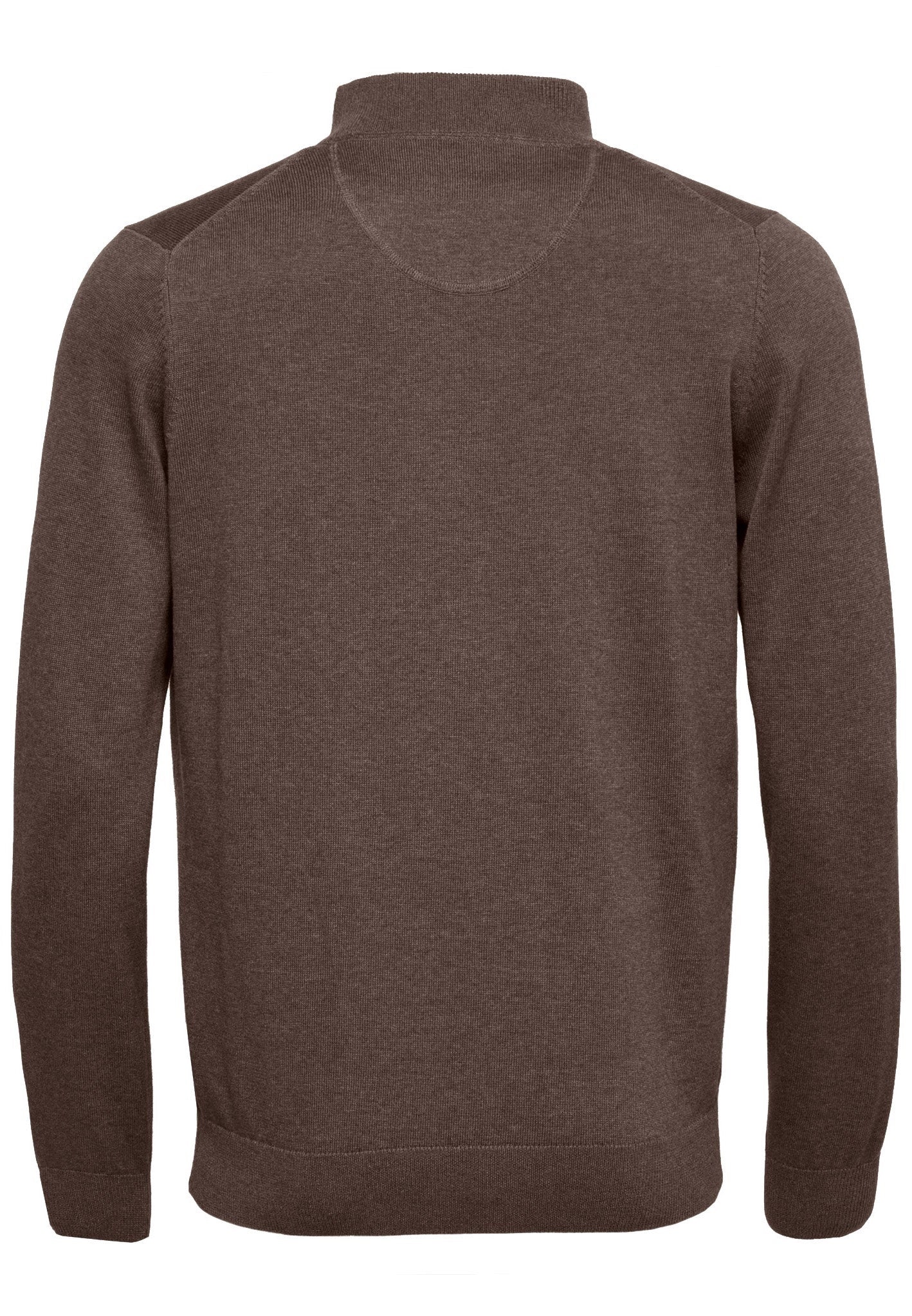 FYNCH HATTON Full Zip Cardigan - Men's Superfine Cotton – Earth - Image 3