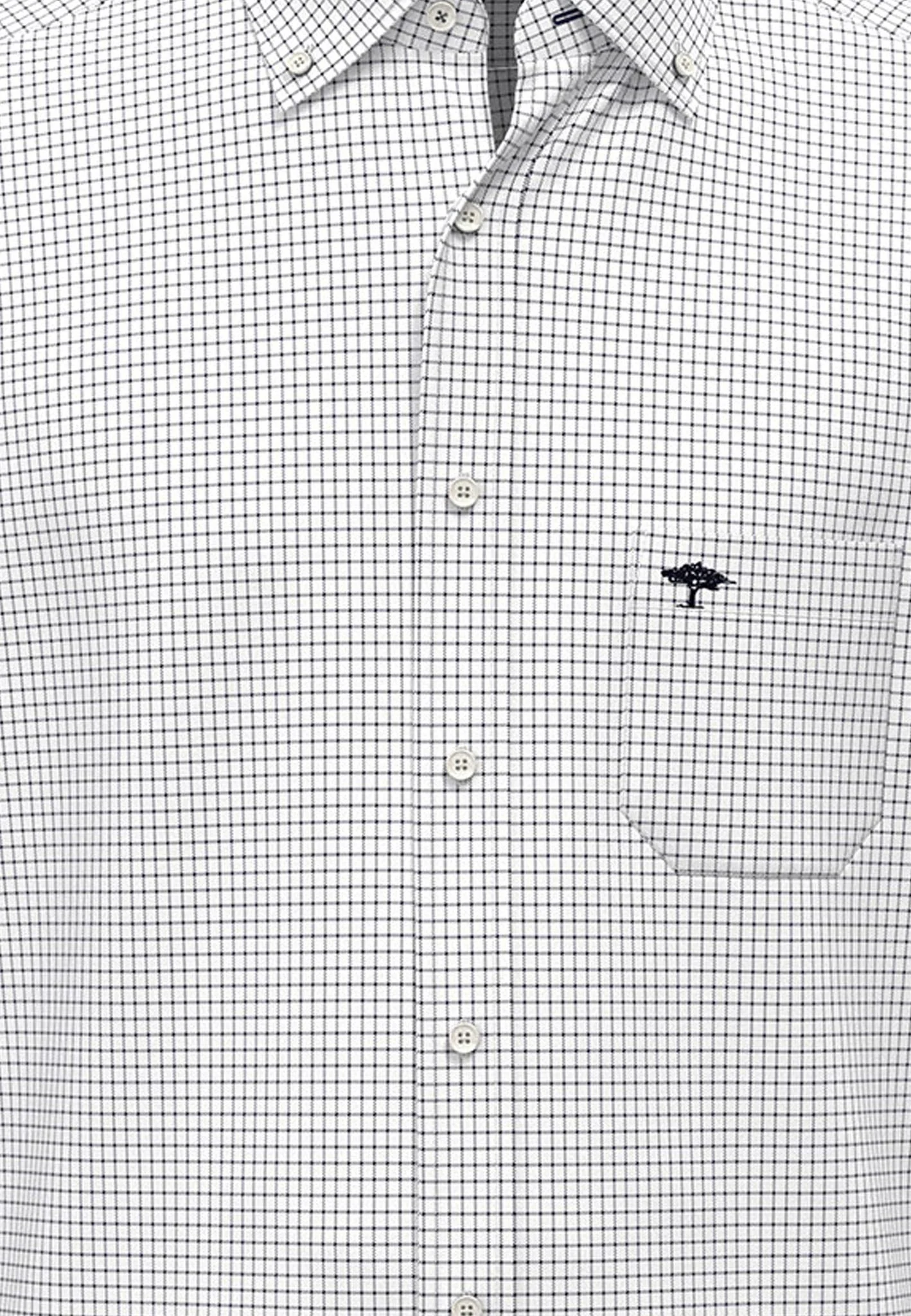 FYNCH HATTON Oxford Shirt - Men's Soft Cotton – Navy Check - Image 3