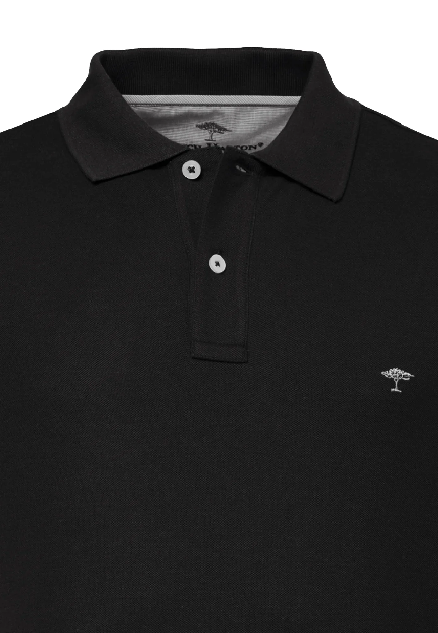 FYNCH HATTON Pique Polo Shirt - Men's Supima Cotton – Black - Image 2