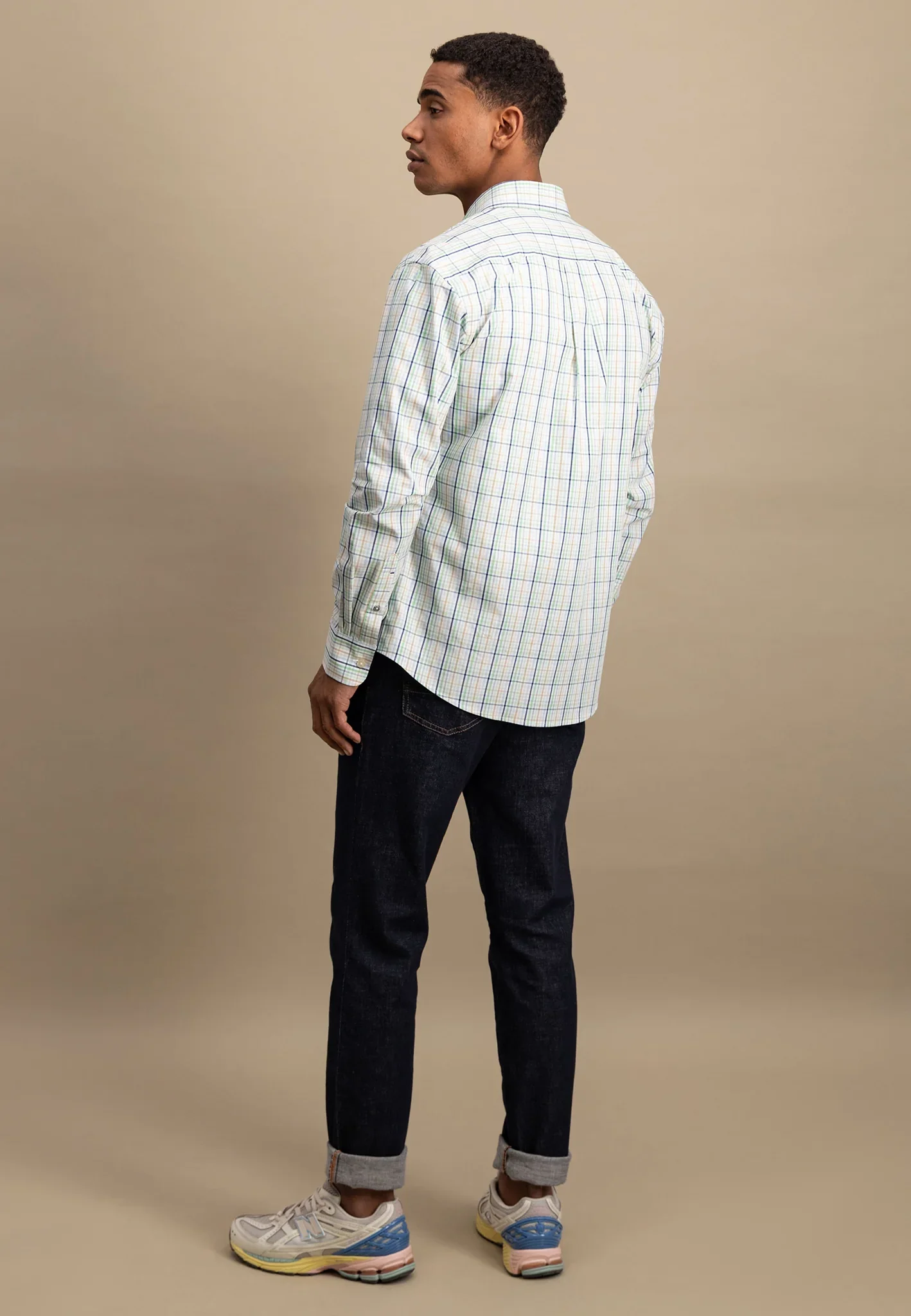 60% OFF FYNCH HATTON Pure Cotton Checked Shirt - Men's - Turf Green - Size: SMALL - Image 5