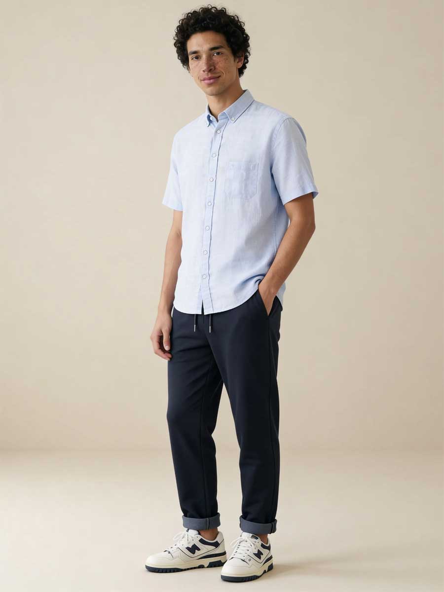 FYNCH HATTON Pure Linen Short-Sleeve Shirt - Men's – New Breeze - Image 5