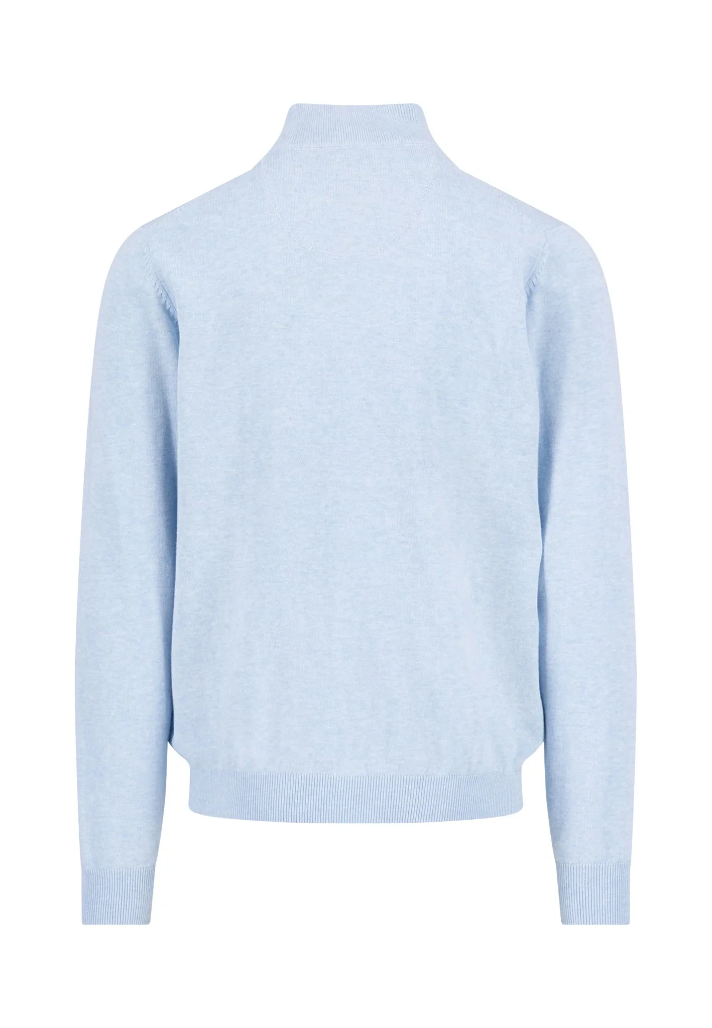 FYNCH-HATTON Soft Cotton 1/4 Zip Knit – Men’s – New Breeze - Image 2