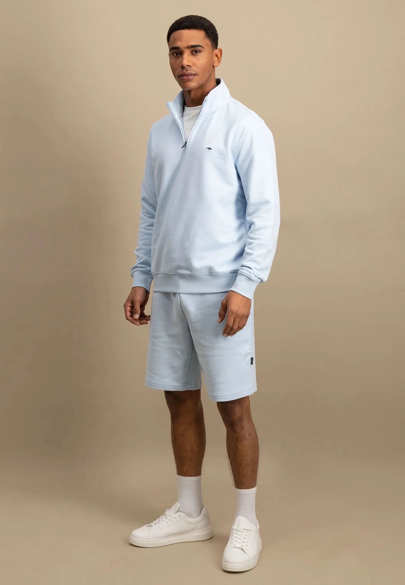 FYNCH HATTON Troyer 1/4 Zip Sweatshirt - Men's Soft Cotton – Summer Breeze - Image 4