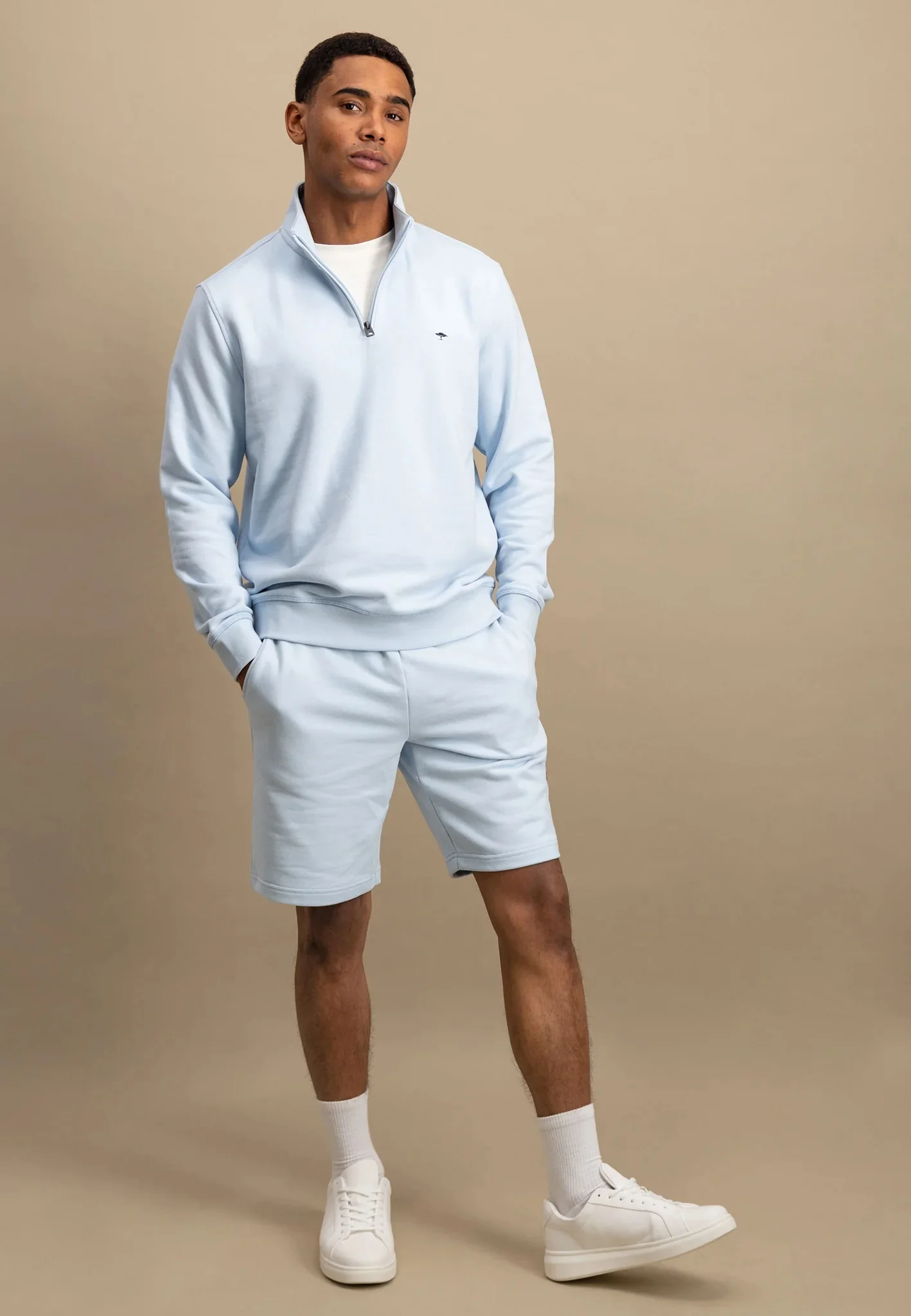 FYNCH HATTON Troyer 1/4 Zip Sweatshirt - Men's Soft Cotton – Summer Breeze - Image 5