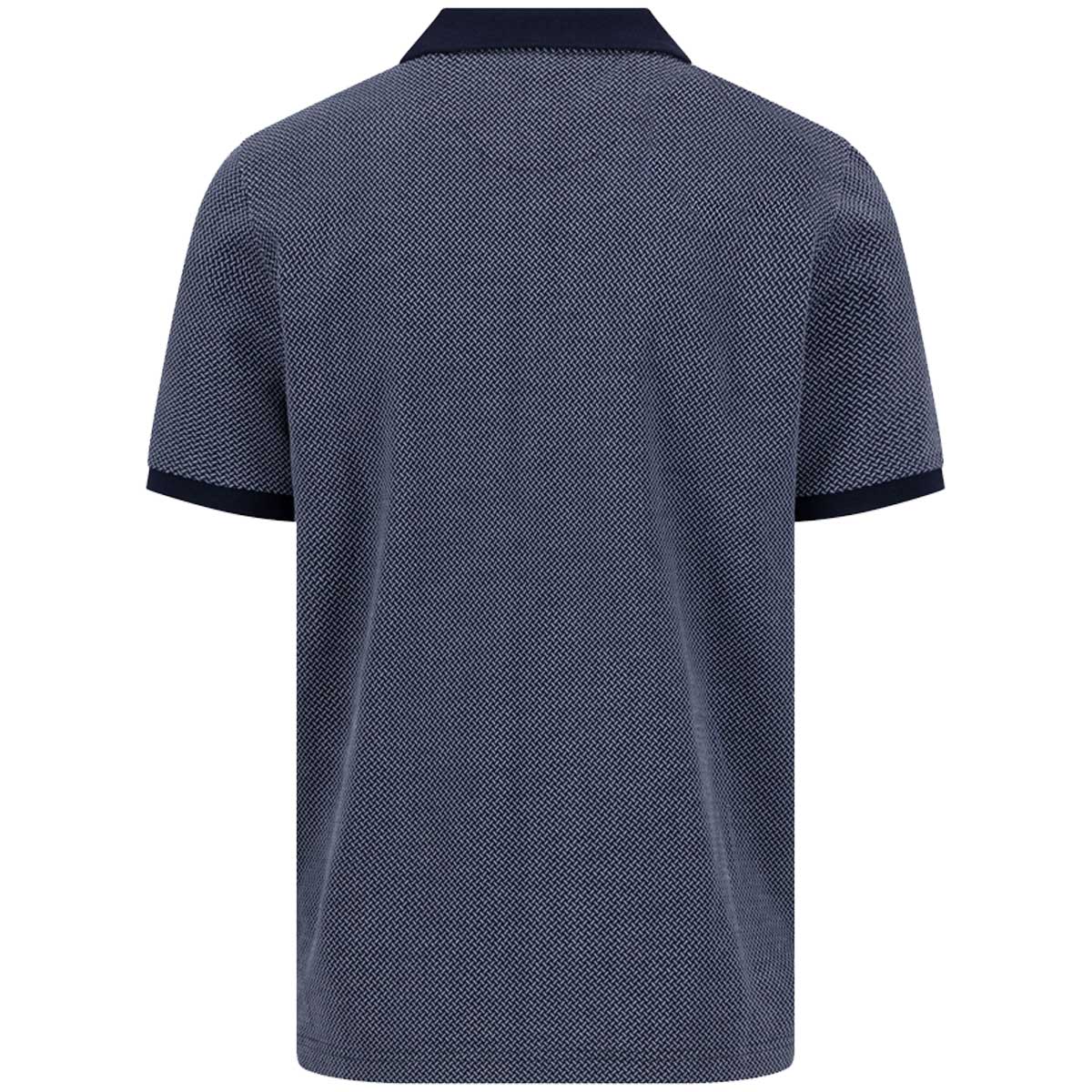 FYNCH HATTON Two Tone Mecerised Cotton Polo Shirt - Mens - Navy - Image 3