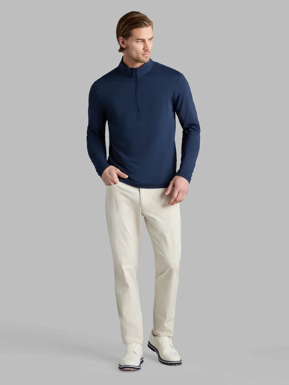 G/FORE Brushed Back Tech Quarter Zip Pullover - Men's 4-Way Stretch - Twilight Navy - Image 4