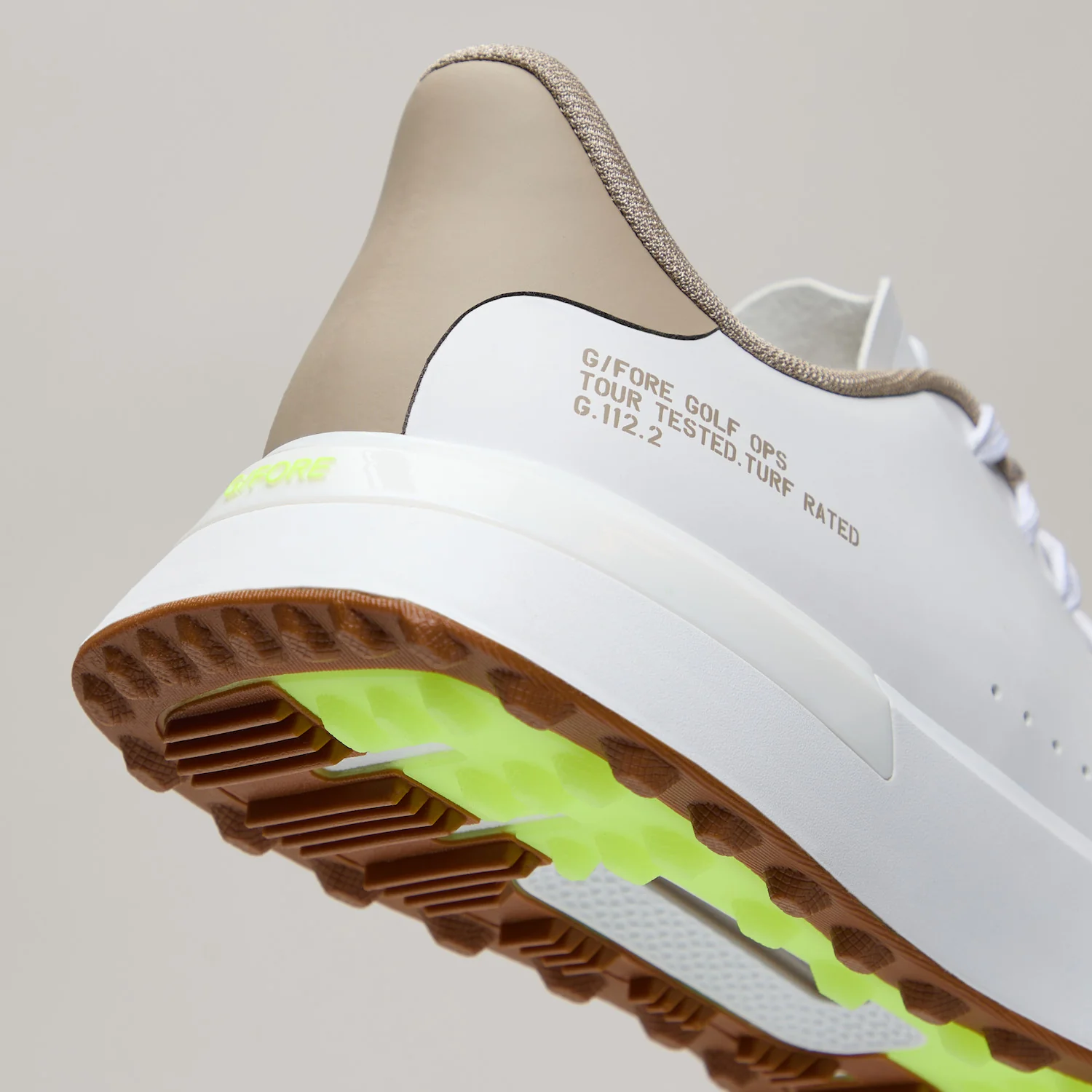 G/FORE G.112 Men’s Spikeless Golf Shoes - Snow / Dune - Image 2