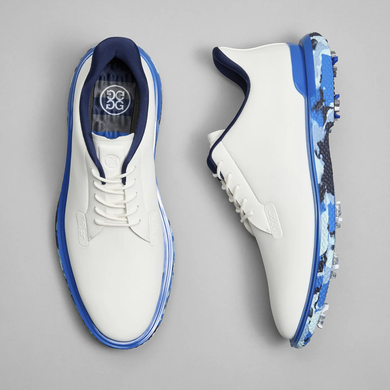G/FORE Gallivan2R G/Lock Softspike Men’s Golf Shoes – Camo Sole - Snow / Twilight - Image 3