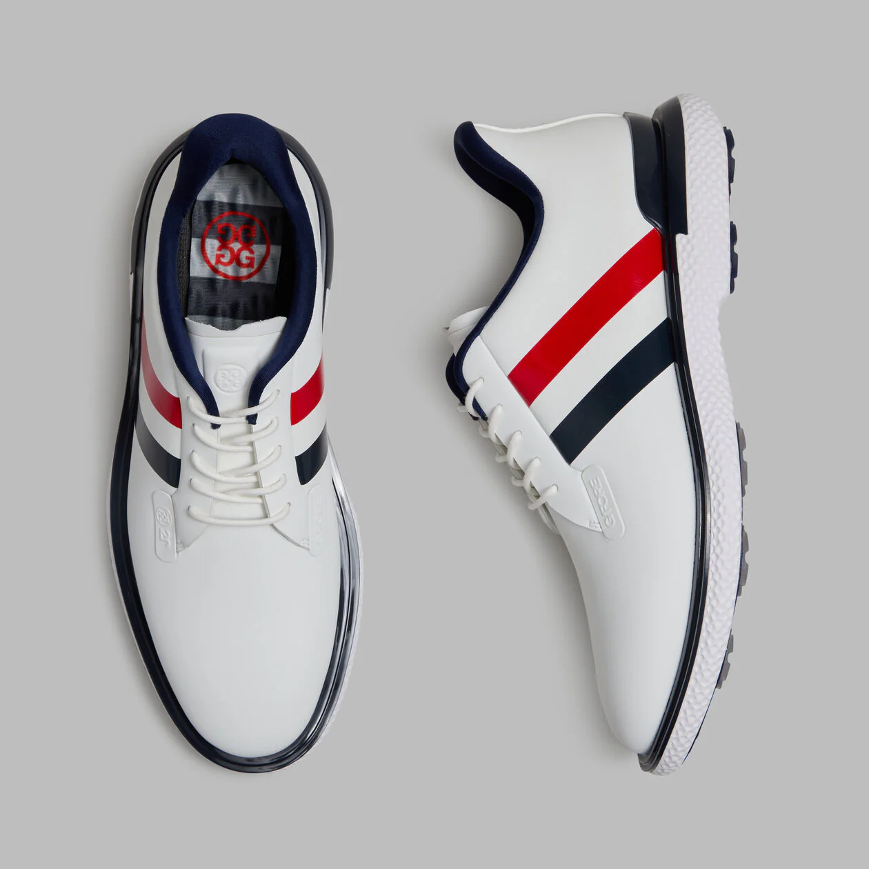 G/FORE Gallivan2R Men’s Golf Shoes - Stripe - Snow / Twilight - Image 3