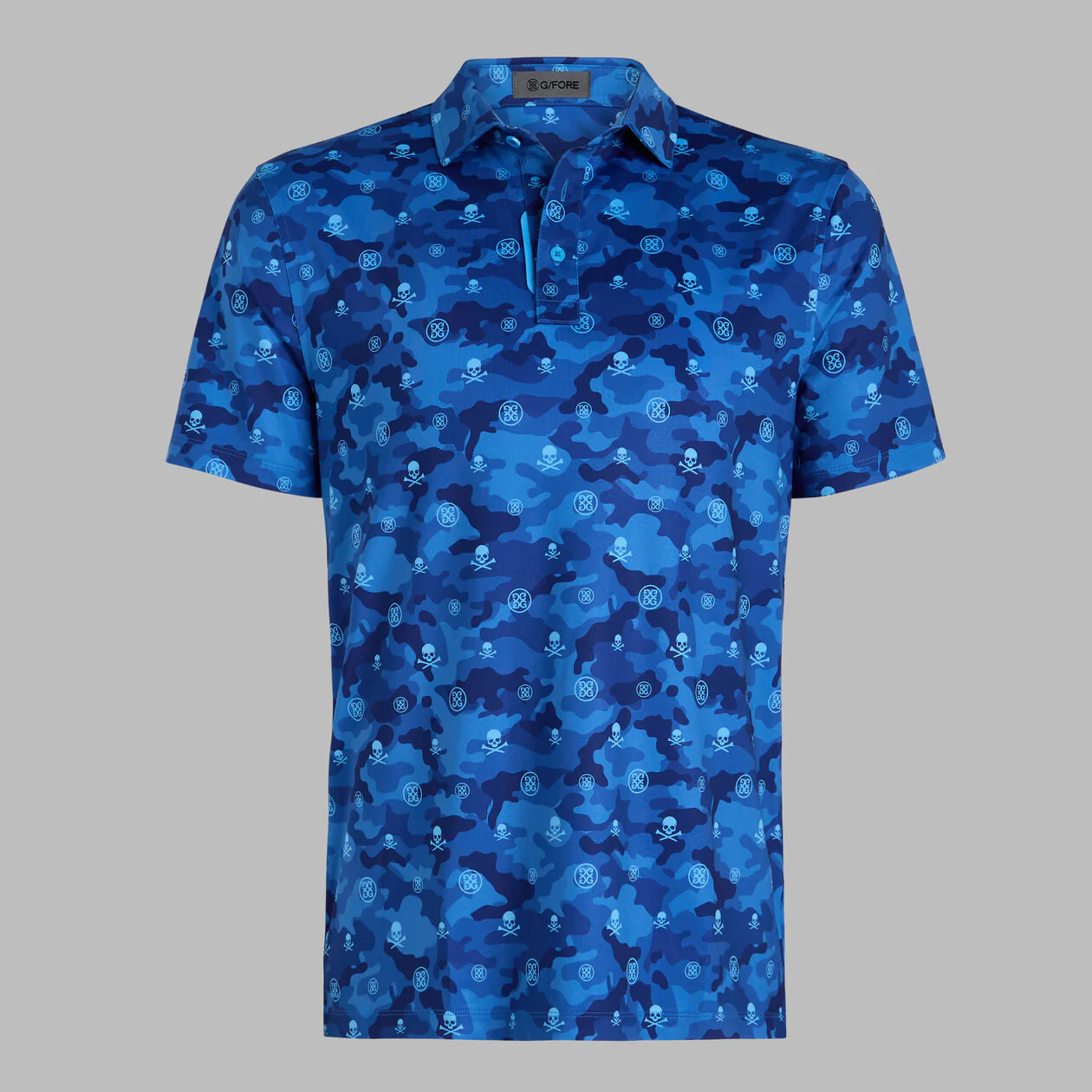G/FORE Icon Camo Tech Jersey Polo Shirt - Men's 4-Way Stretch - Azul