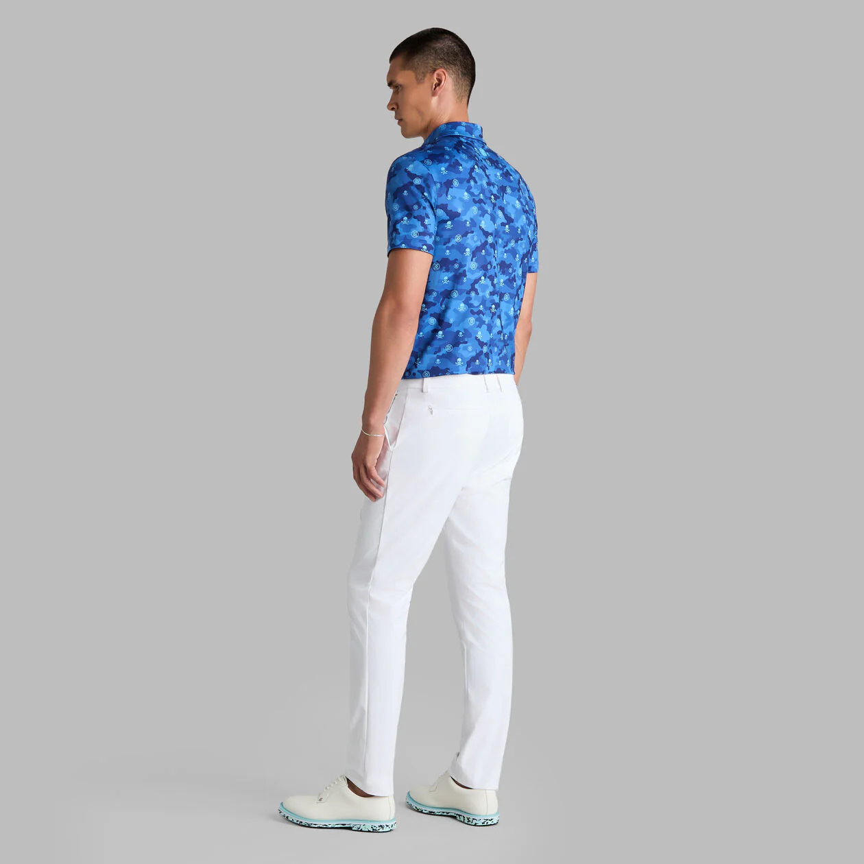 G/FORE Icon Camo Tech Jersey Polo Shirt - Men's 4-Way Stretch - Azul - Image 4