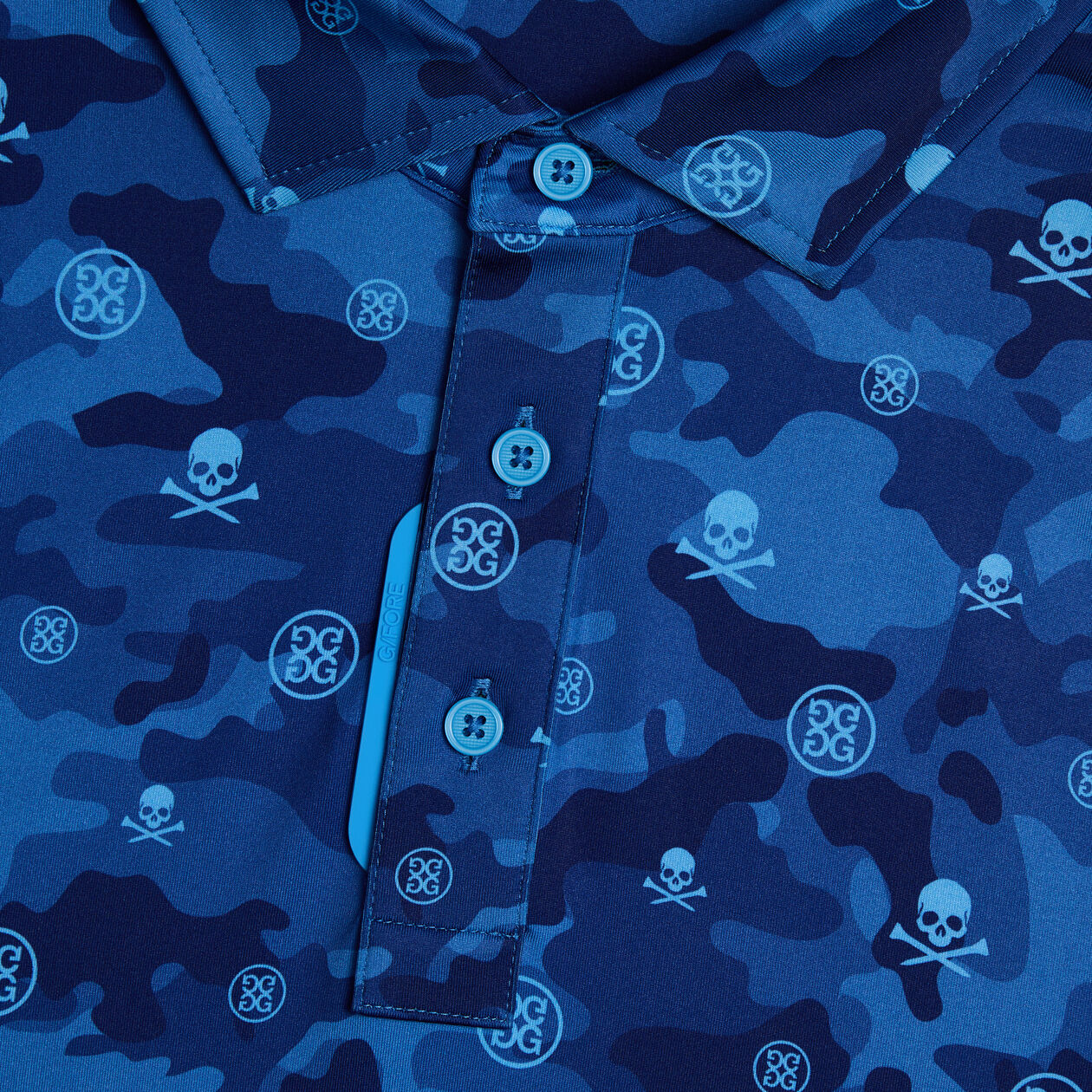 G/FORE Icon Camo Tech Jersey Polo Shirt - Men's 4-Way Stretch - Azul - Image 5