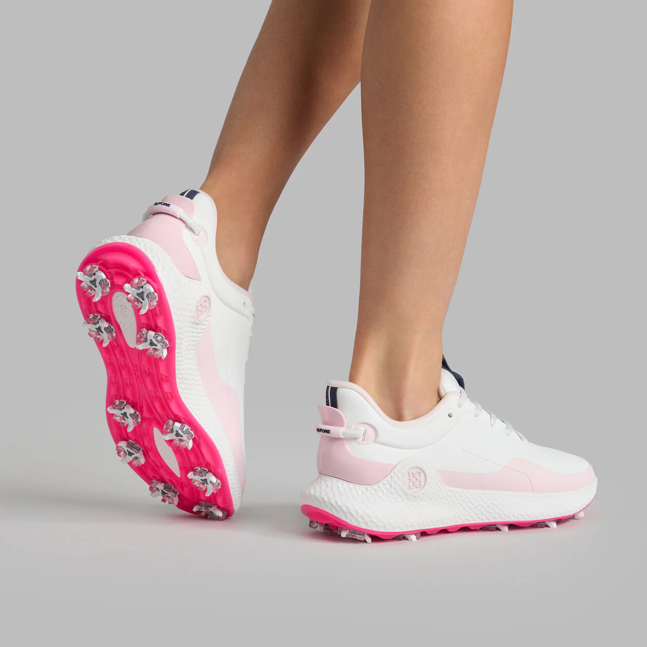 G/FORE MG4+ O2 G/Lock Softspike Women’s Golf Shoes - Snow / Blush Pink - Image 2