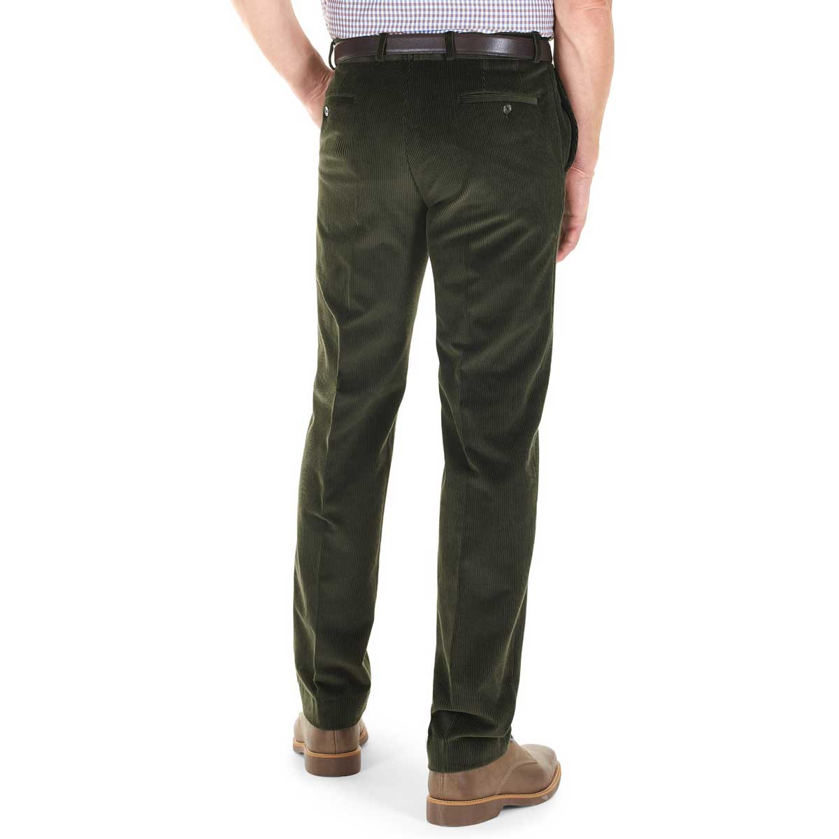 GURTEEN Verona Stretch Cord Trousers - Olive - Image 3