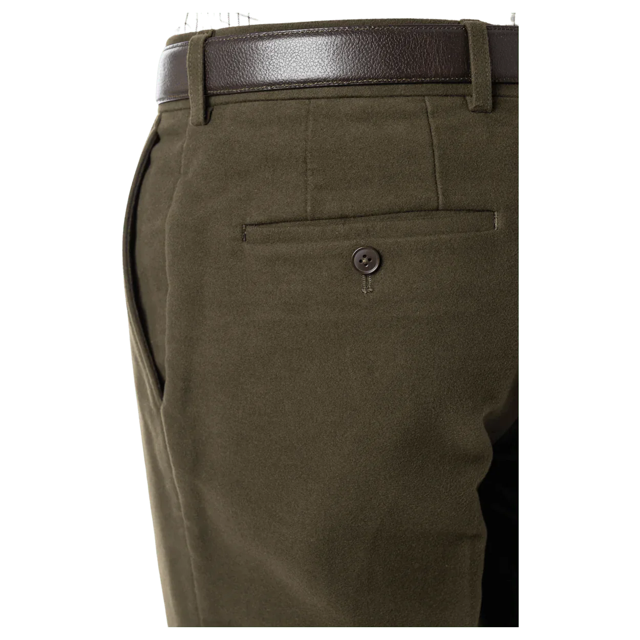 GURTEEN Epsom Moleskin Trousers - Olive - Image 2