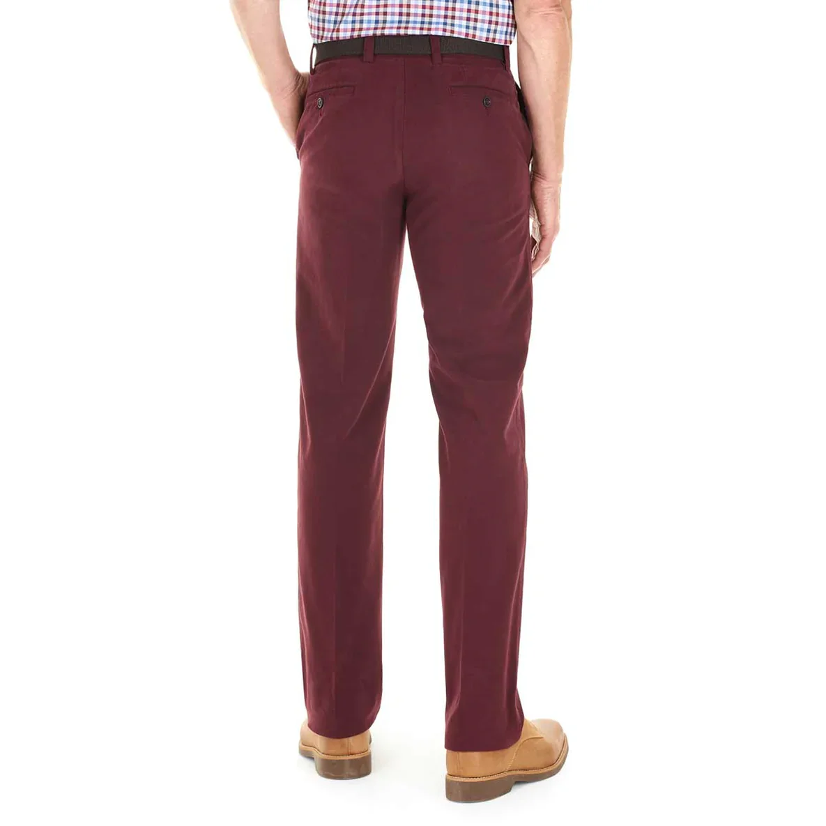 GURTEEN Trousers - Longford Spring Stretch Cotton Chinos - Cranberry - Image 3